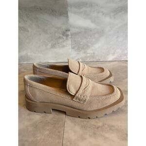 Dolce Vita Women’s Elias Lug Sole Loafer Shoes Suede Tan Size 6.5